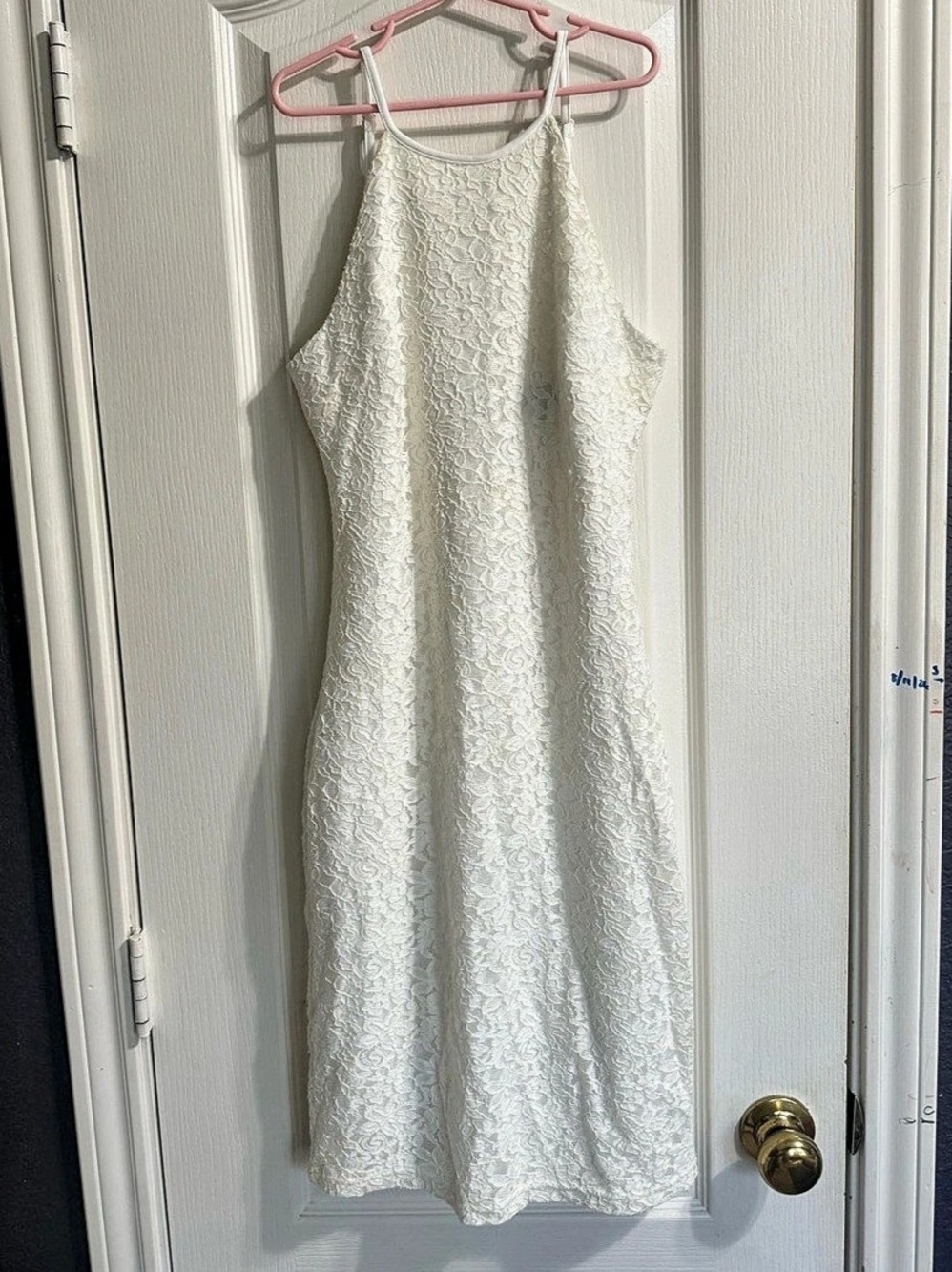 Lulus Lucky in Lace White Lace Halter Bodycon Midi Dress